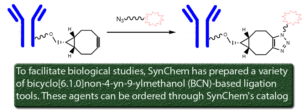 bicyclo[6.1.0]non-4-yn-9-ylmethanol (BCN)-based ligation tools